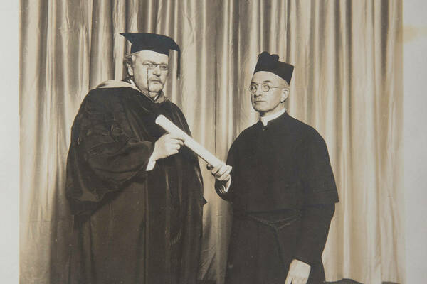 Chesterton Receives an Honorary Degree from Notre Dame, 1930