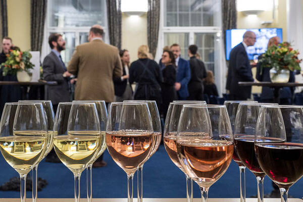 Trafalgar Hall Reception, wine glasses